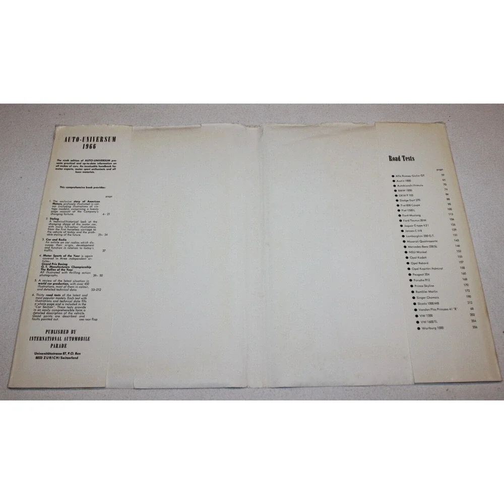 1966 Auto-Universum Vol. 9 International Automobile Parade HB w/ DJ West Germany